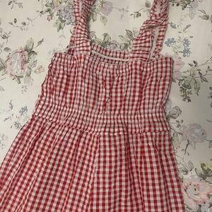 Red and White Gingham jumpsuit